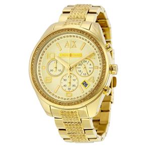 Relógio Armani Exchange com Cronógrafo Champagne Crystal-Set Dial Gold-Tone Ladies Watch Ax5516
