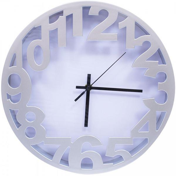 Relógio Arredondado Prata 30x30cm - Infinity Presentes