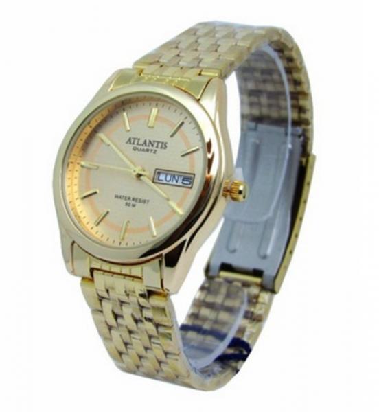 Relogio Atlantis Feminino B3215 Fundo Dourado