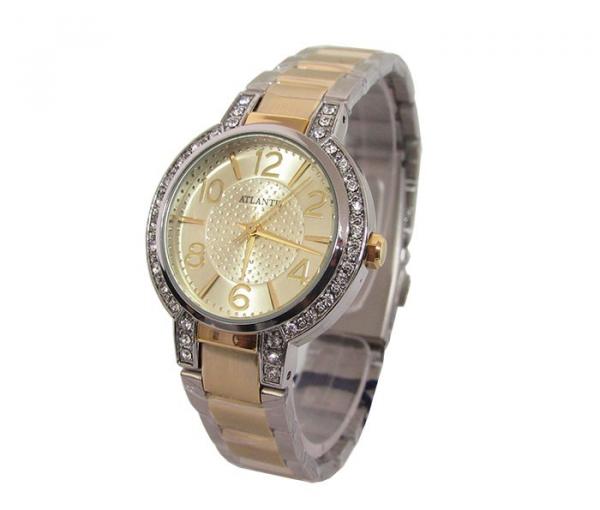 Relogio Atlantis Feminino B3409 Fundo Dourado