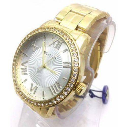 Relogio Atlantis Feminino B3380 Prata Fundo Branco