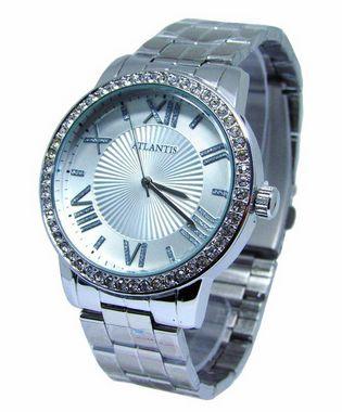 Relogio Atlantis Feminino B3380 Prata Fundo Branco