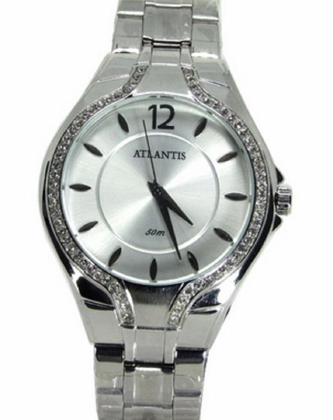 Relogio Atlantis Feminino G3413 Prata Fundo Branco