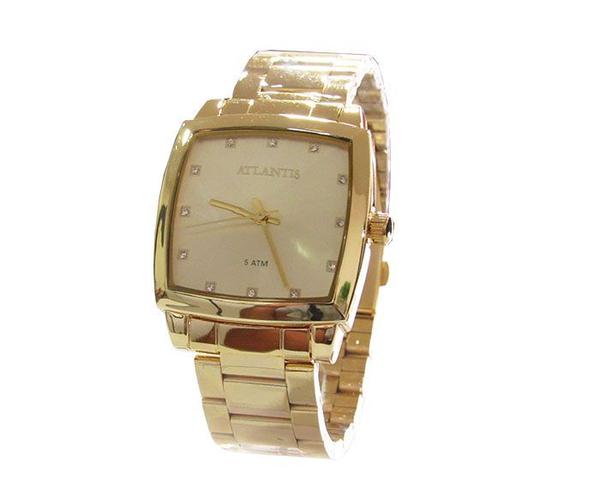 Relogio Atlantis Feminino G3353 Fundo Dourado