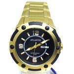 Relogio Atlantis Feminino G3265 Dourado Fundo Preto