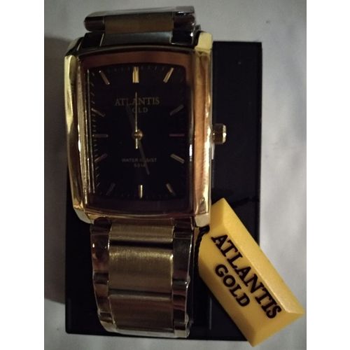 Relógio Atlantis G3255 Dourado Fundo Preto - Feminino - Original