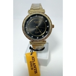 Relógio Atlantis Gold Dourado Fundo Preto - G3459