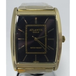 Relógio Atlantis Gold Dourado Fundo Preto - G3395