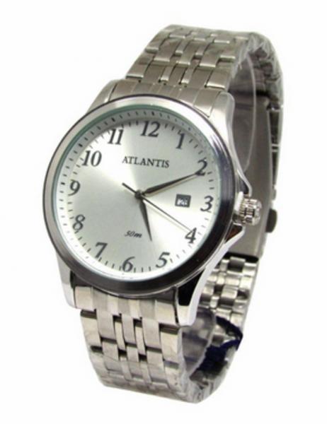 Relogio Atlantis Masculino G3440 Prata Fundo Branco