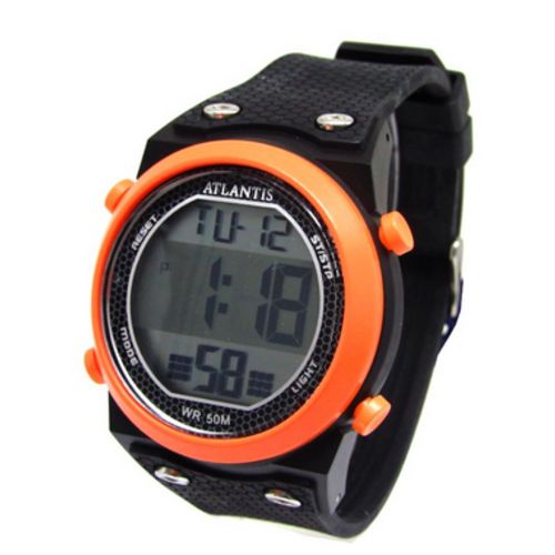 Relogio Atlantis Masculino G7455 Detalhes Laranja