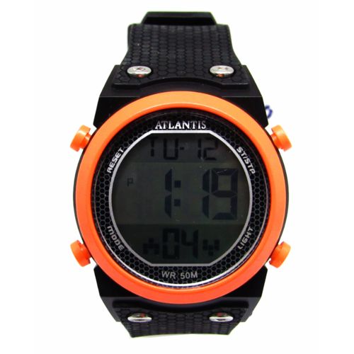 Relogio Atlantis Masculino G7455 Detalhes Laranja