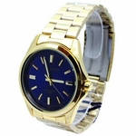 Relogio Atlantis Masculino Social Dourado G3336 Fundo Azul