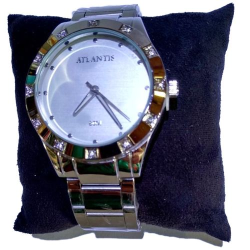 Relógio Atlantis Prata com Detalhes em Strass - G3451
