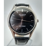 Relógio Atlantis Prata Fundo Preto - G6312