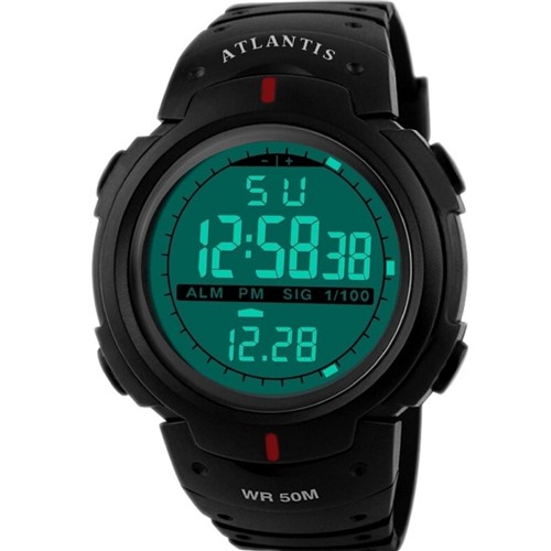 Relógio Atlantis TecNet Digital Esportivo Running Preto