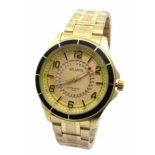 Relogio Atlantis Unisex G3429 Fundo Dourado