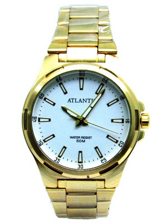 Relógio Atlantis Unissex, Social com Mostrador Branco