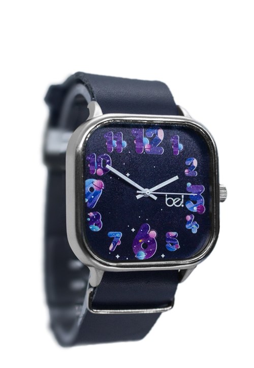 Relógio Aurora Bewatchoficial Pulseira de Couro Navy