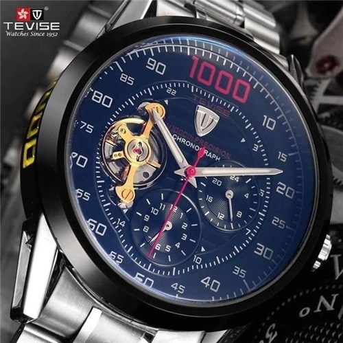 Relógio Automático Tevise 1000 Turbilhão (Preto)
