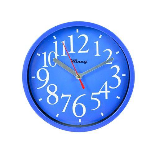 Relógio Azul de Parede Redondo Todos Ambientes 15,5cm