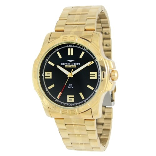 Relógio Backer 6454145M Dortmund Dourado