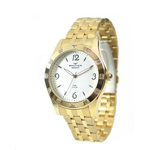 Relógio Backer 3945145F BR Munich Dourado