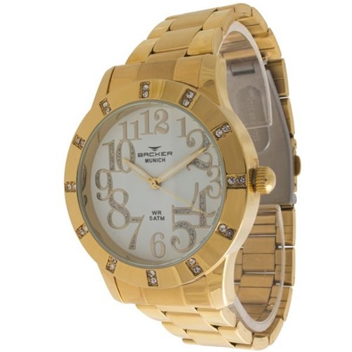 Relógio Backer 3955145F BR Munich Dourado