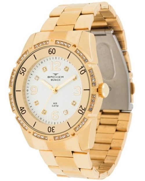 Relógio Backer 3959145F BR Munich Dourado