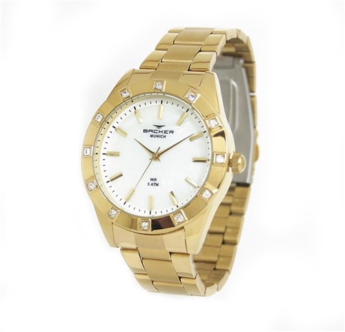 Relógio Backer 3964145F BR Munich Dourado