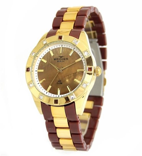 Relógio Backer 3973134F MR Munich Dourado