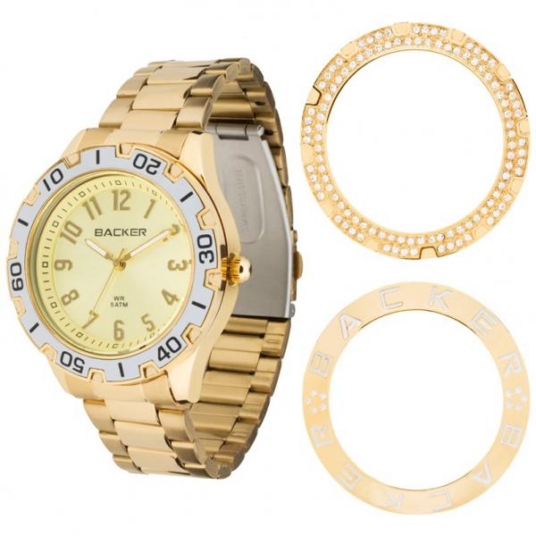 Relógio Backer Feminino 3312145f Dourado Troca Aro