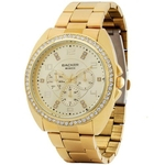 Relógio Backer Feminino Dourado Cristais Aço 3419545f Ch