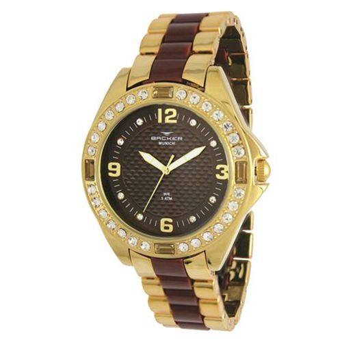 Relógio Backer Feminino Dourado e Marrom 3969134f Mr