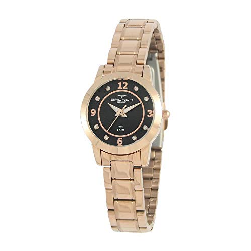 Relógio Backer Feminino Ref: 10221113f Pr Clássico Rosé