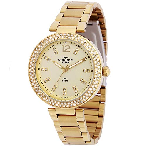 Relógio Backer Feminino Ref: 12025145f Ch Fashion Dourado