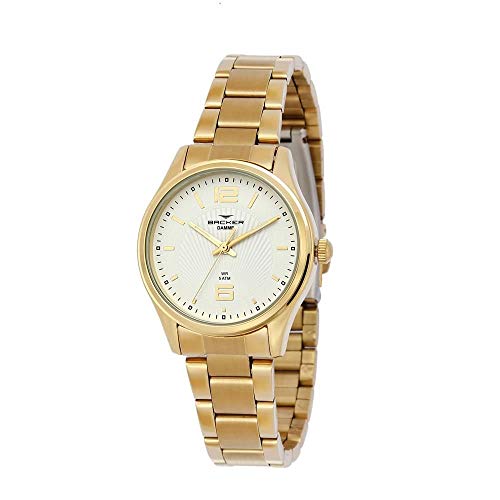 Relógio Backer Feminino Ref: 10273145f Br Clássico Dourado