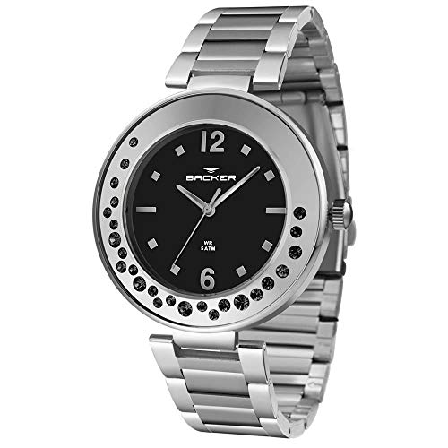 Relógio Backer Feminino Ref: 12039123f Pr Fashion Prateado