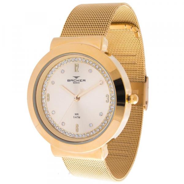 Relógio Backer Feminino Ref: 3978145f Ch Casual Dourado