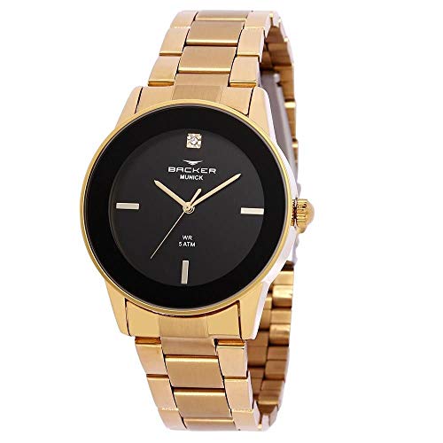 Relógio Backer Feminino Ref: 3998145f Pr Casual Dourado