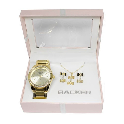 Relógio Backer Kit Semi Joia 34300043 Dourado