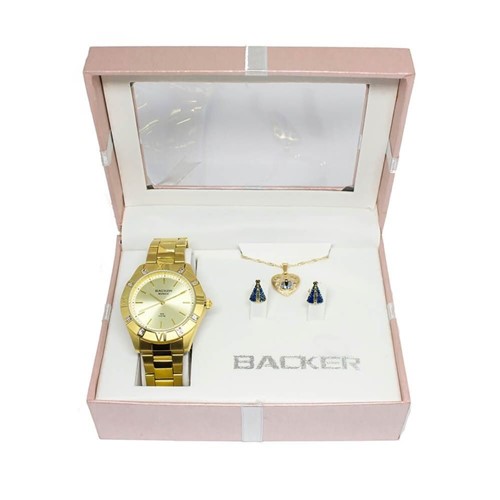 Relógio Backer Kit Semi Joia 33600097 Dourado