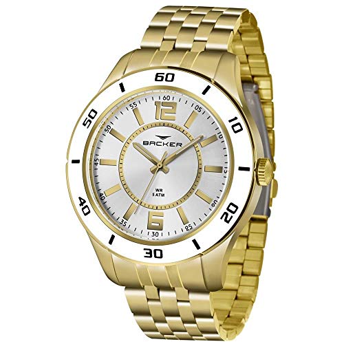 Relógio Backer Masculino Ref: 12033145f Si Big Case Dourado