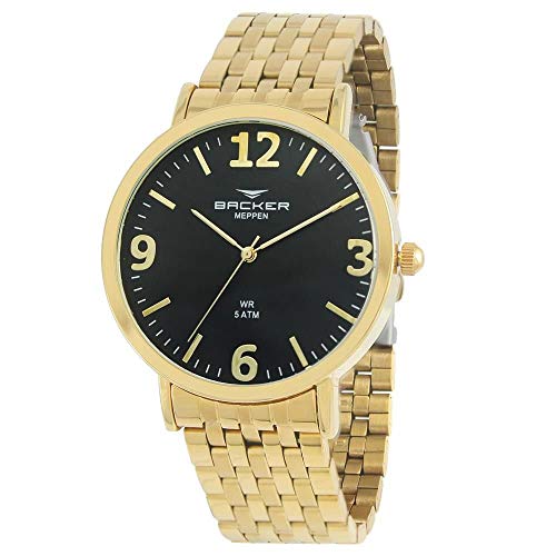 Relógio Backer Masculino Ref: 10408145m Pr Social Dourado