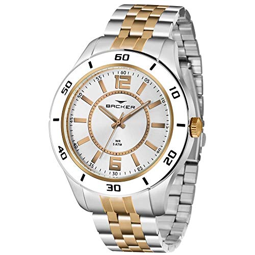 Relógio Backer Masculino Ref: 12034134f Si Big Case Bicolor