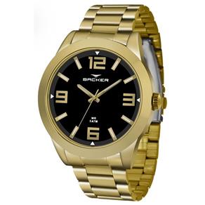 Relógio Backer Masculino Ref: 10440145m Pr Big Case Dourado