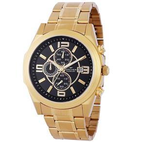 Relógio Backer Masculino Ref: 11002675m Cronógrafo Dourado Aço