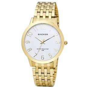 Relógio Backer Masculino Ref: 3257175m Br Slim Dourado Aço