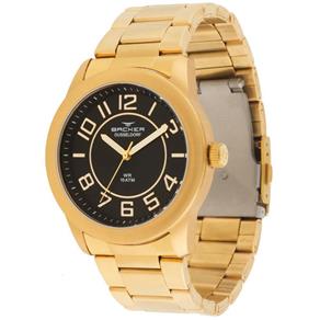 Relógio Backer Masculino Ref: 6115175m Pr Casual Dourado Aço