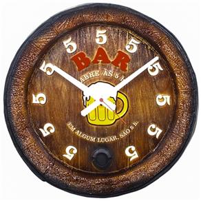 Relógio Barril Decorativo de Parede Grande - BAR
