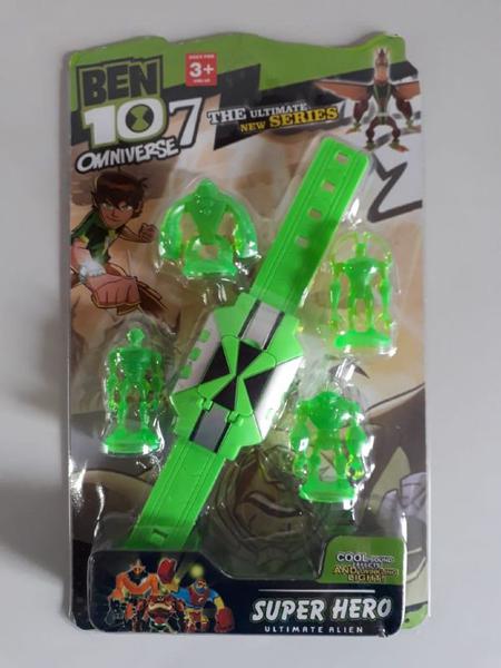 Relógio Ben 10 Som Luz Mais 4 Bonecos Omnitrix - Ben10